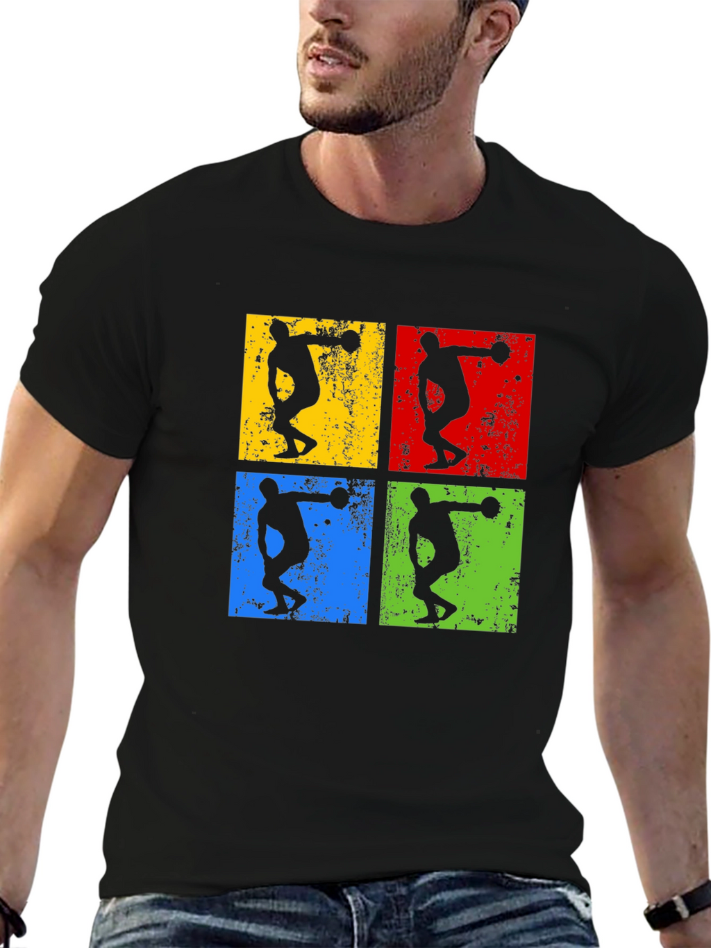 Retro Thrower Graphic Tee - Black