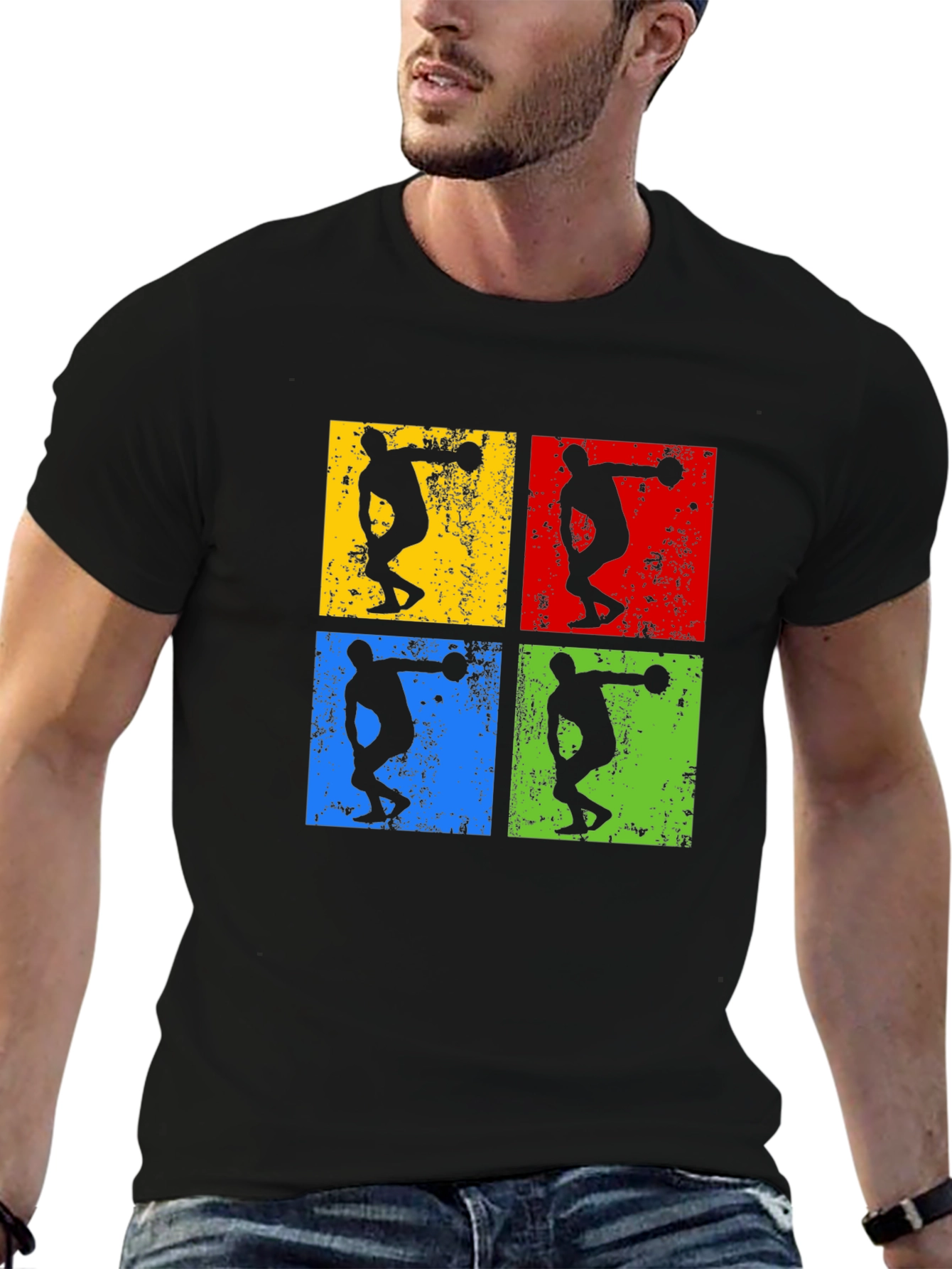 Retro Thrower Graphic Tee - Black