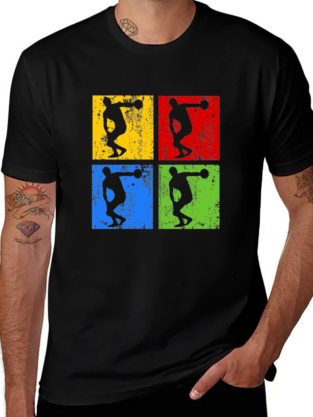 Retro Thrower Graphic Tee - Black
