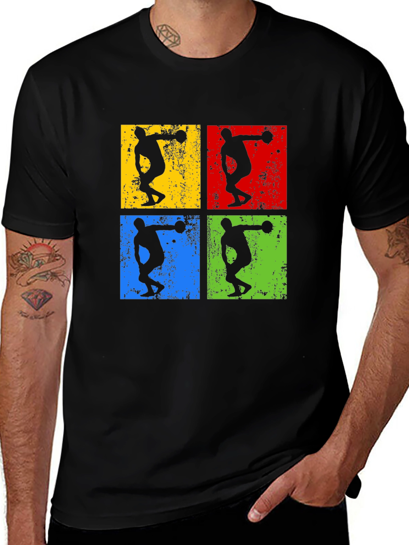 Retro Thrower Graphic Tee - Black