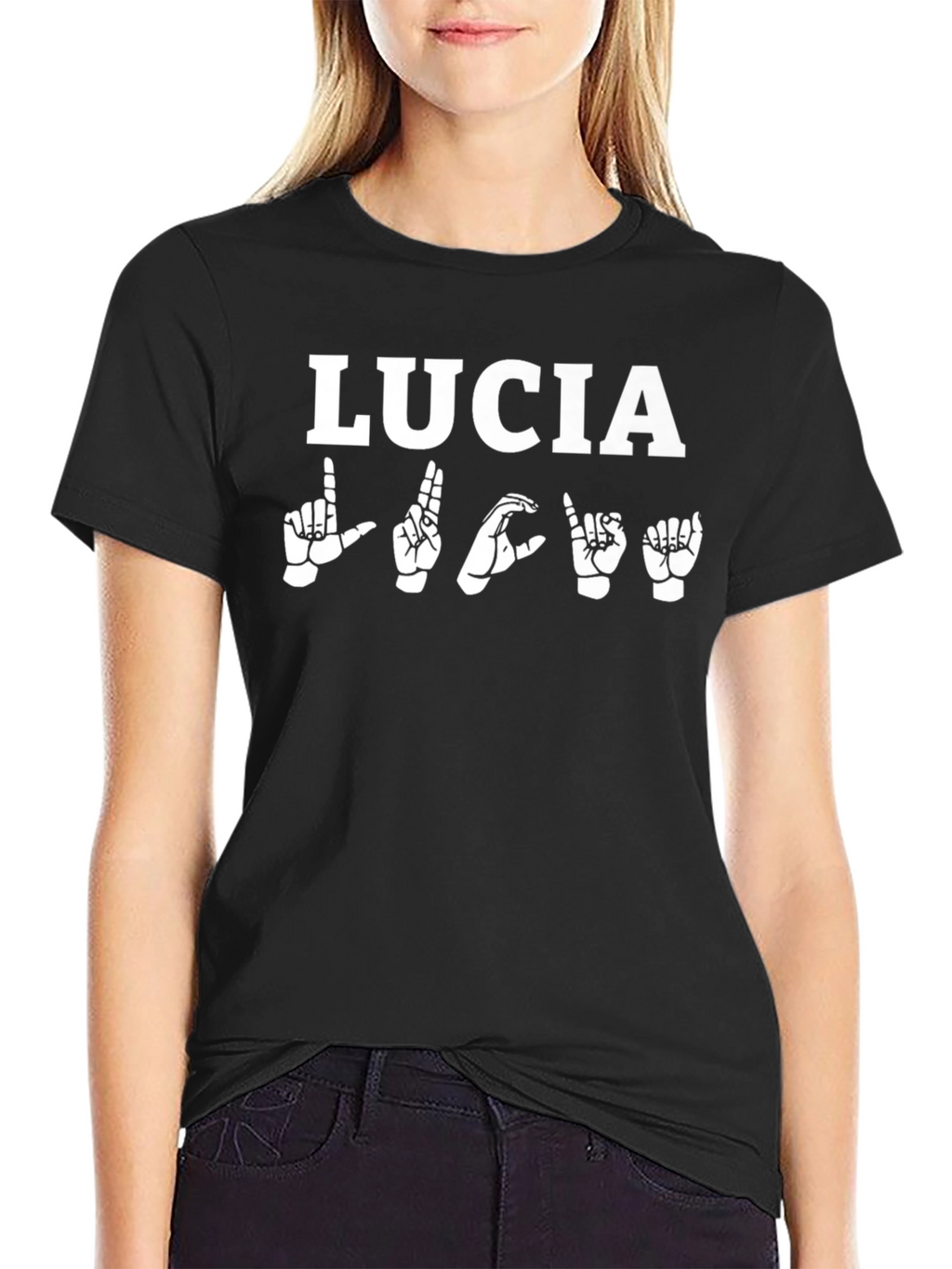 Lucia ASL Black T-Shirt