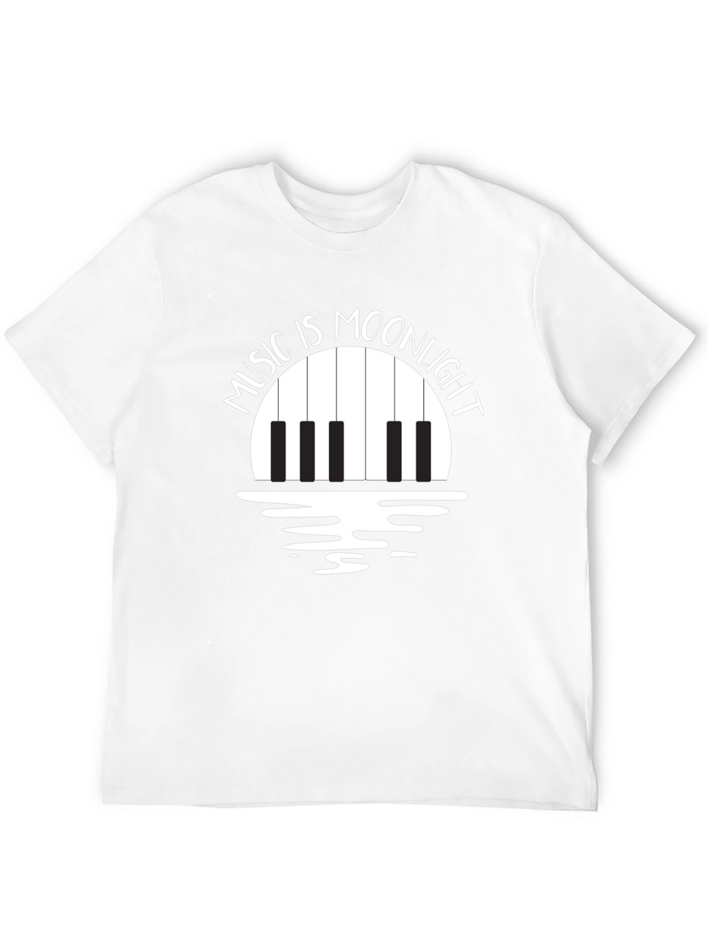 Music is Moonlight Piano Graphic T-Shirt