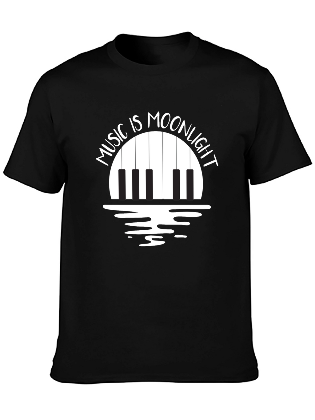 Music is Moonlight Piano Graphic T-Shirt