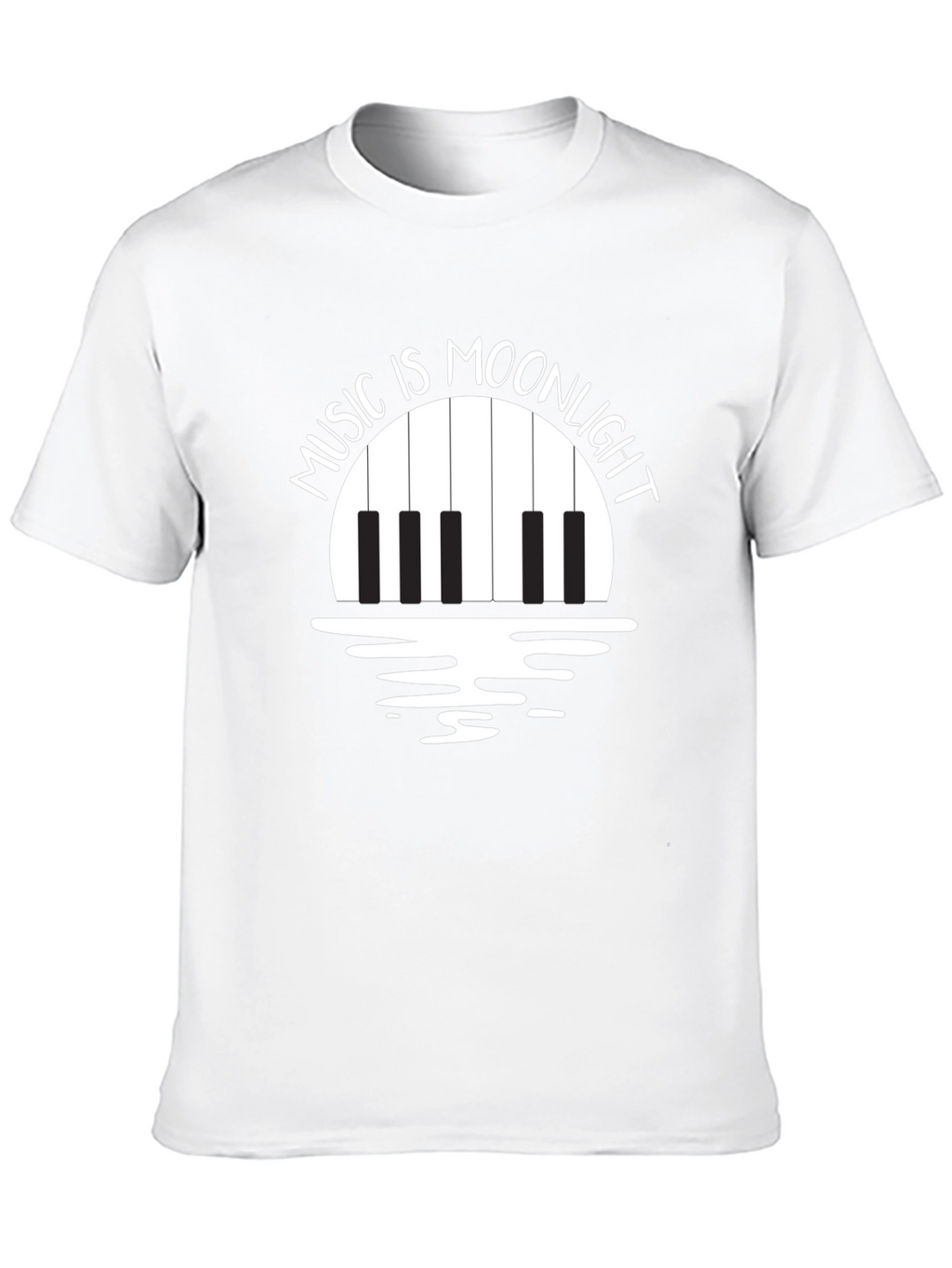 Music is Moonlight Piano Graphic T-Shirt