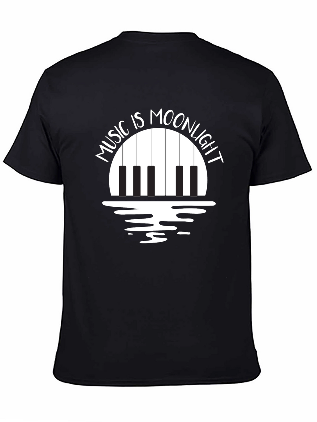 Music is Moonlight Piano Graphic T-Shirt
