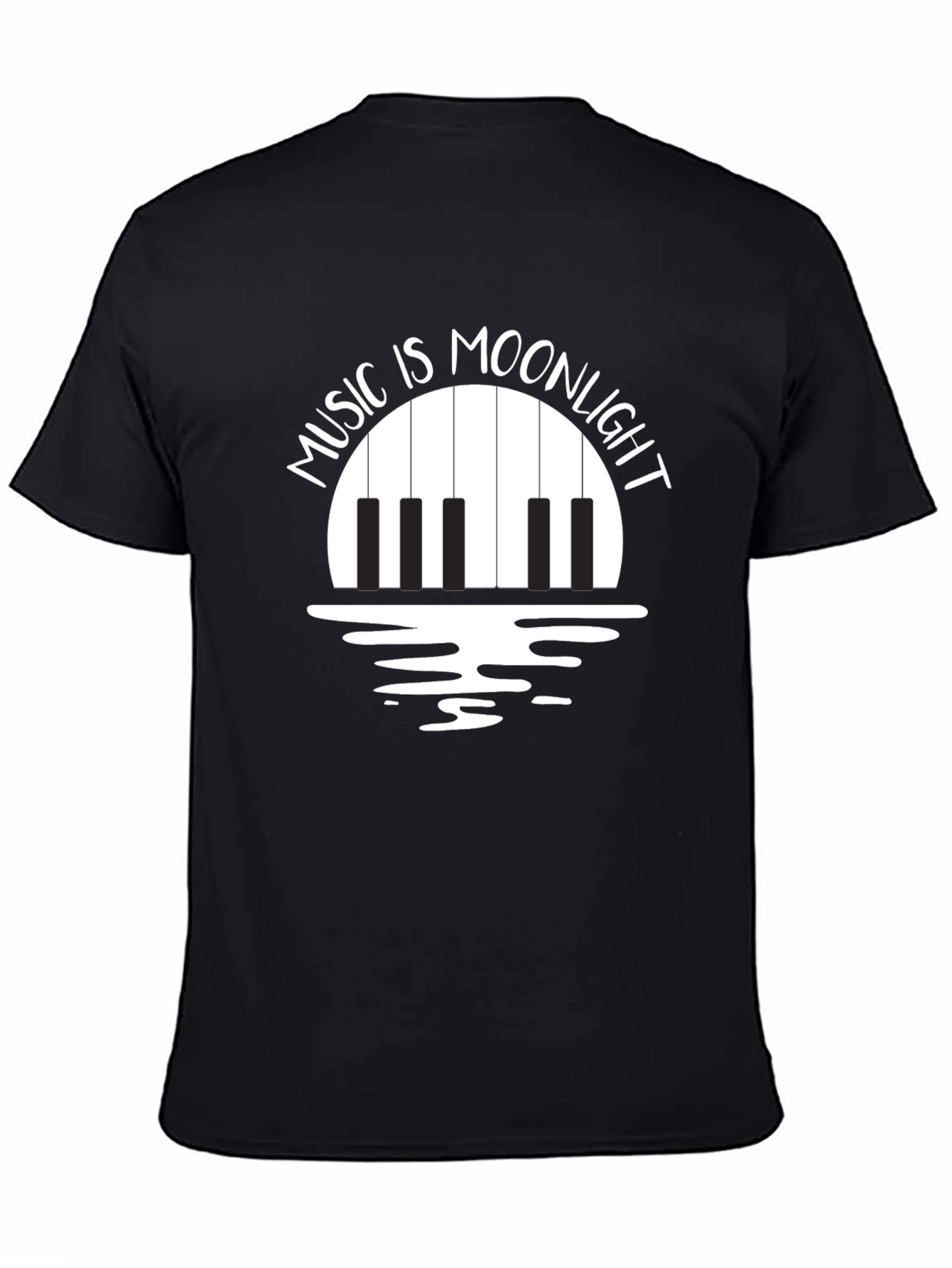 Music is Moonlight Piano Graphic T-Shirt