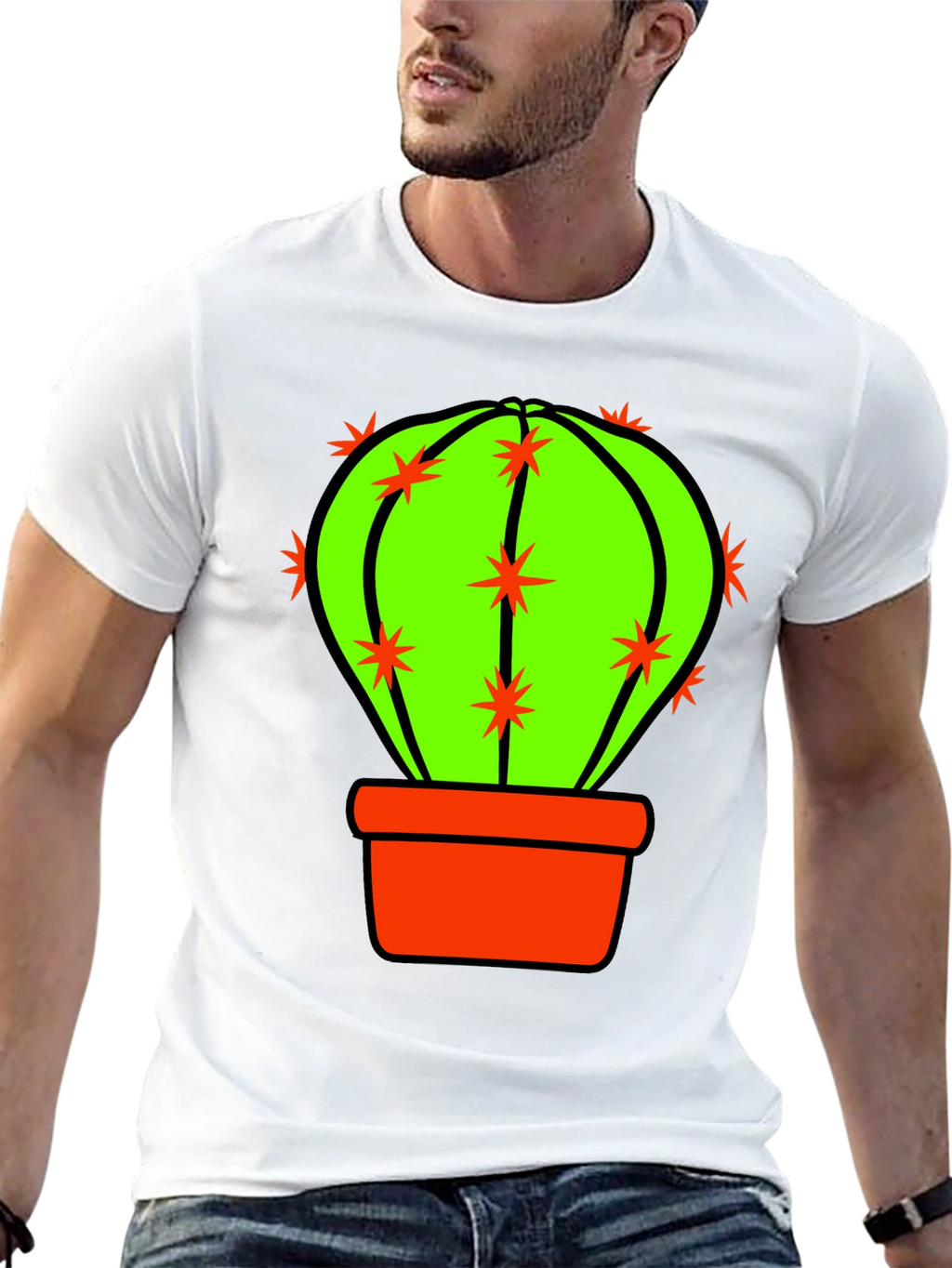 Cactus Graphic T-Shirt - Novelty Design