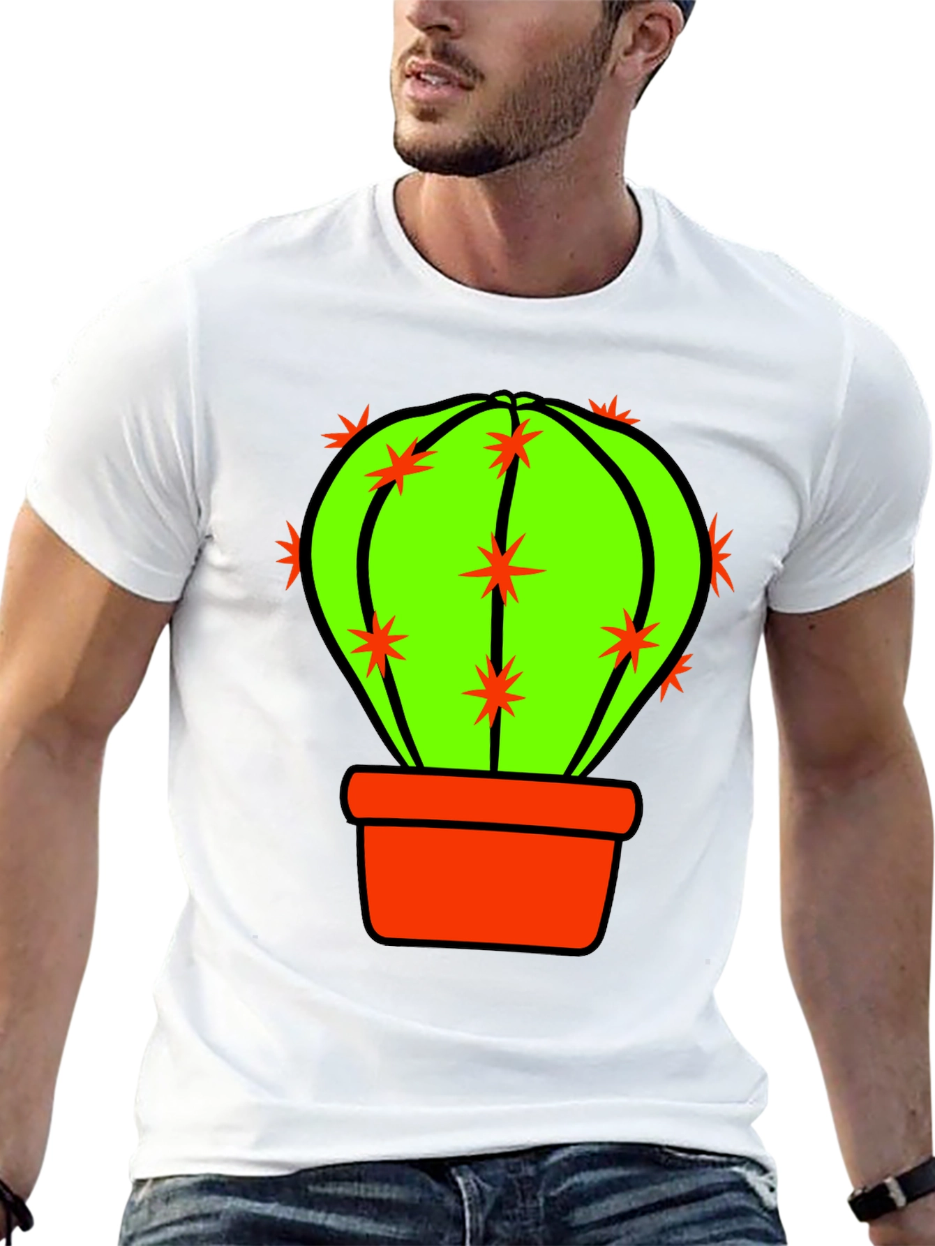 Cactus Graphic T-Shirt - Novelty Design