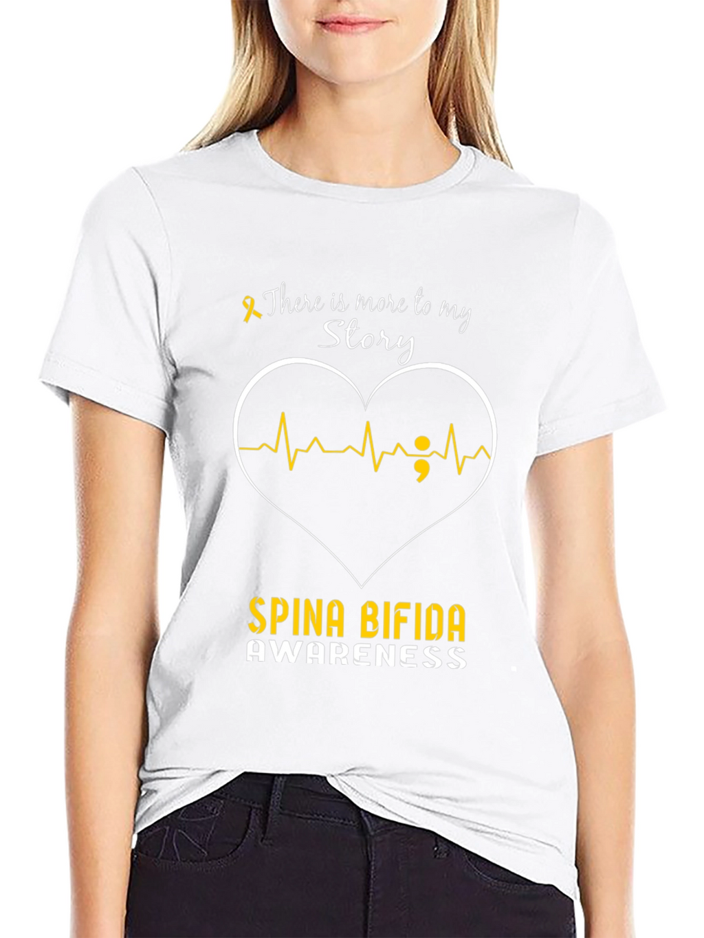 Spina Bifida Awareness Heartbeat T-Shirt