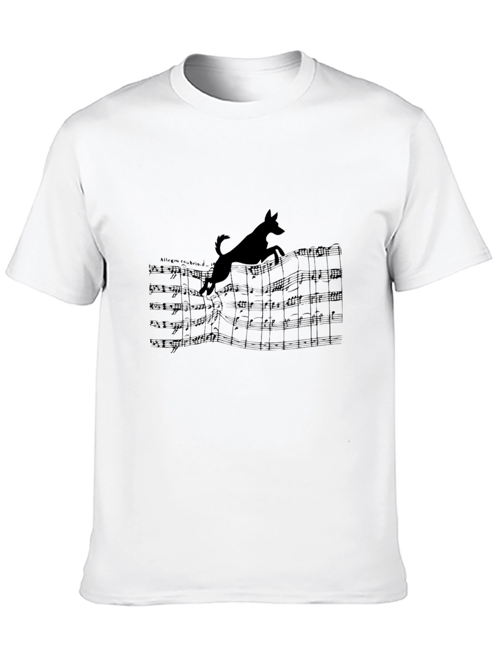 Dog Jumping Over Music Notes T-Shirt