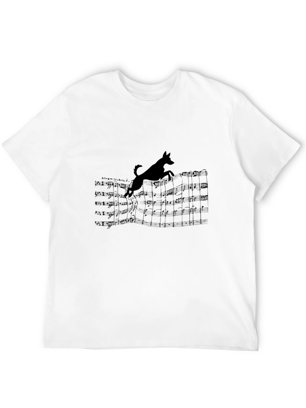 Dog Jumping Over Music Notes T-Shirt