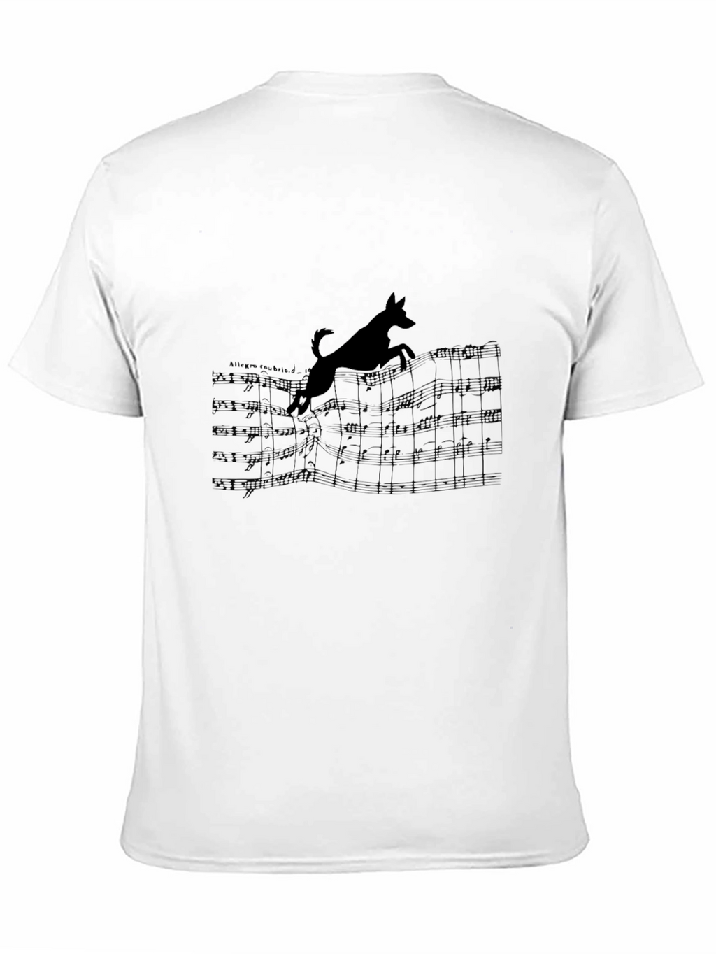 Dog Jumping Over Music Notes T-Shirt