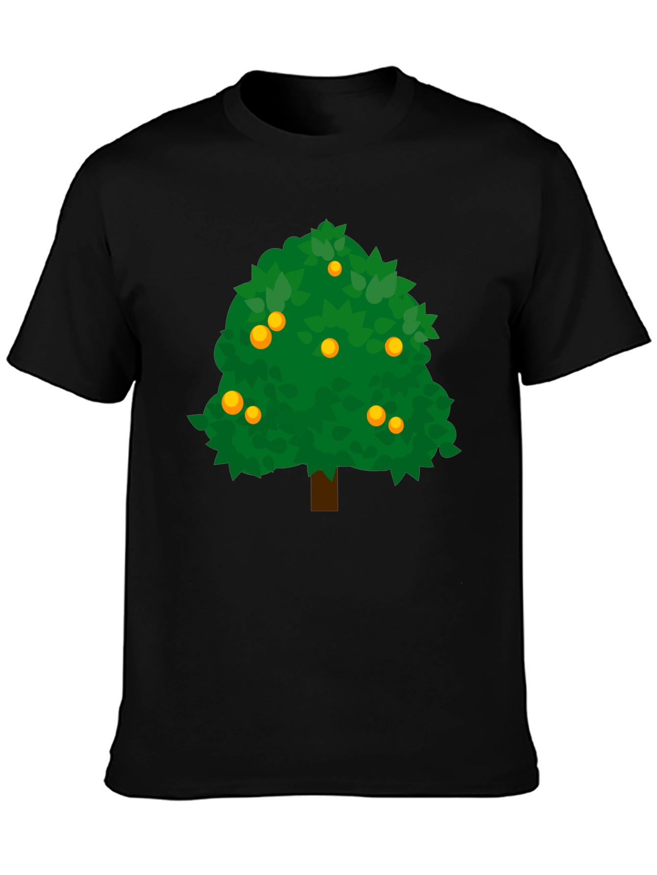 Orange Tree Graphic Tee - Nature Inspired Black T-Shirt