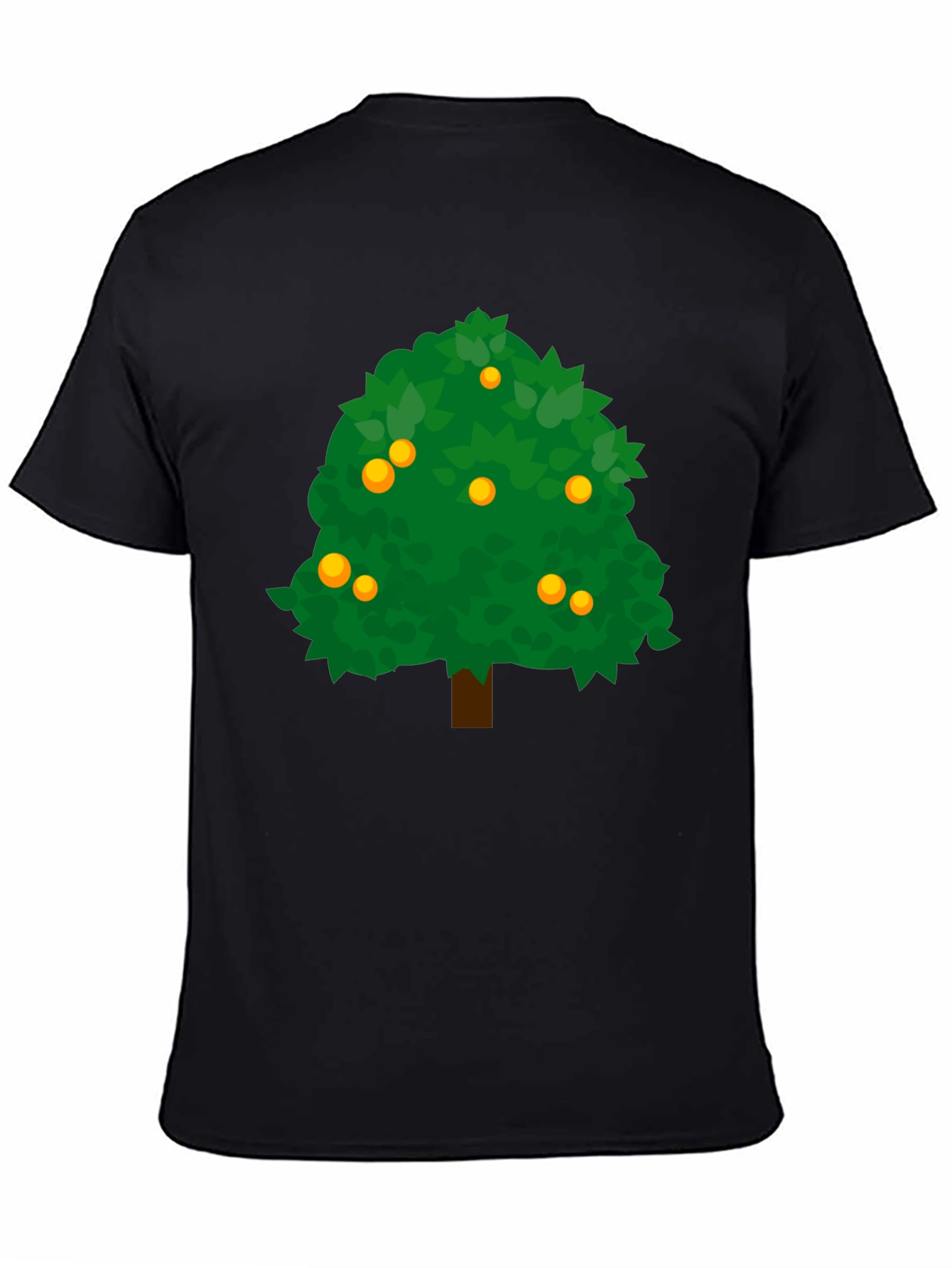 Orange Tree Graphic Tee - Nature Inspired Black T-Shirt