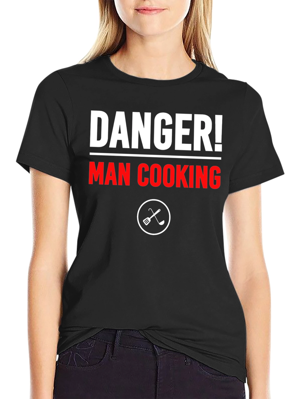 Danger! Man Cooking T-Shirt - Funny Chef Tee