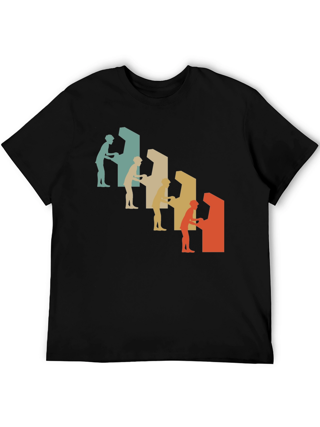 Retro Arcade Gamer Graphic Tee - Black
