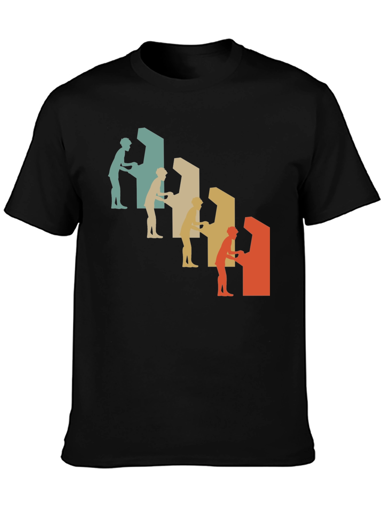 Retro Arcade Gamer Graphic Tee - Black