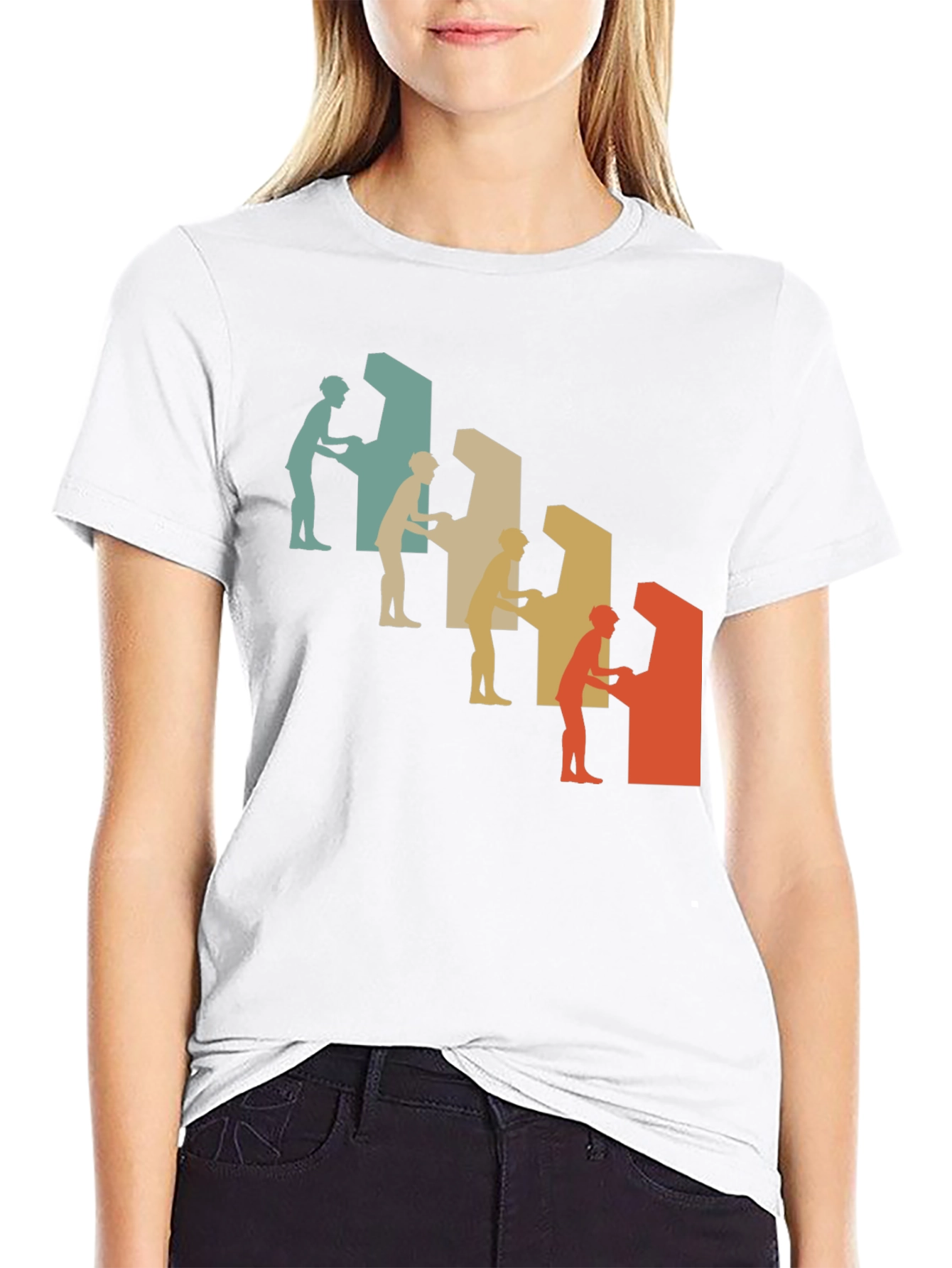 Retro Arcade Gamer Graphic Tee - Black