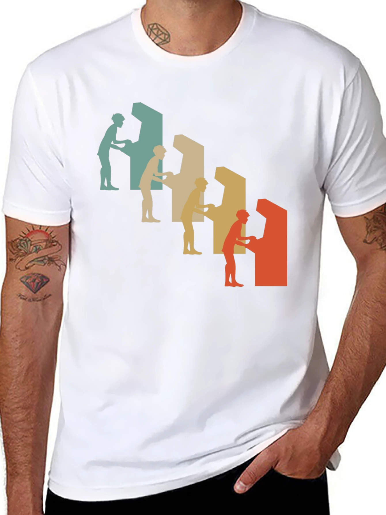 Retro Arcade Gamer Graphic Tee - Black