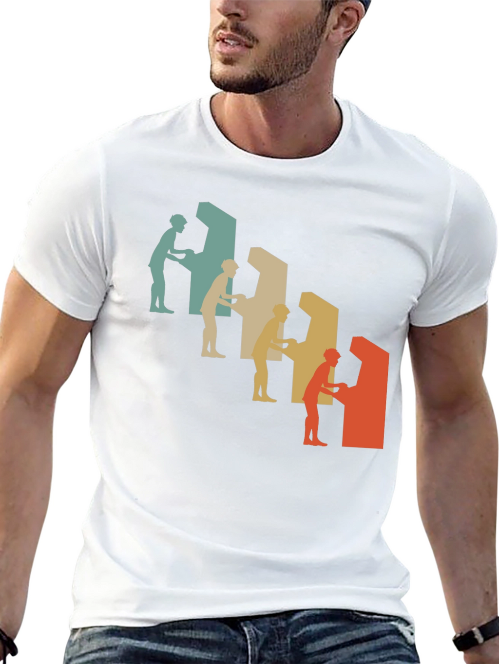 Retro Arcade Gamer Graphic Tee - Black