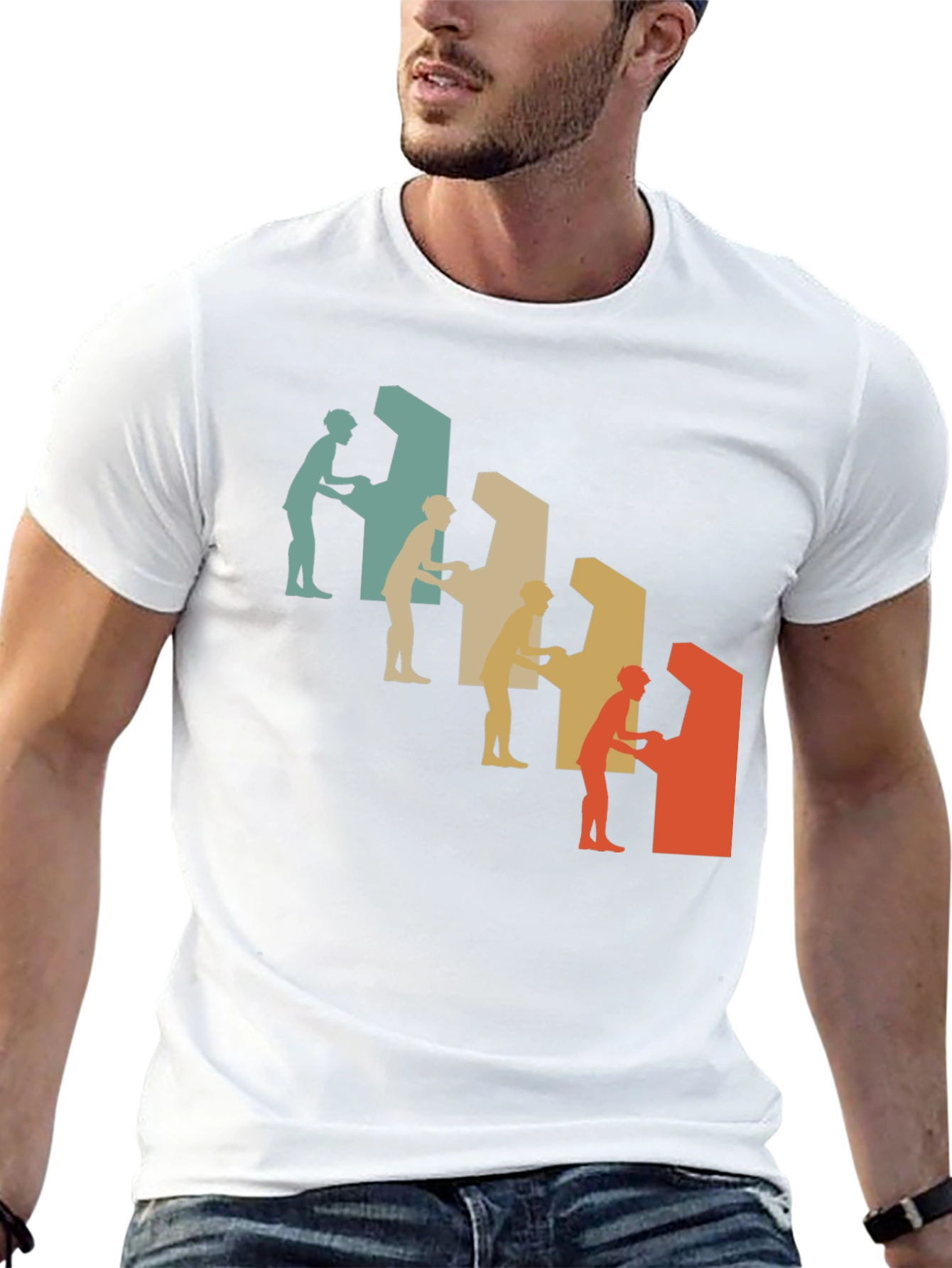 Retro Arcade Gamer Graphic Tee - Black