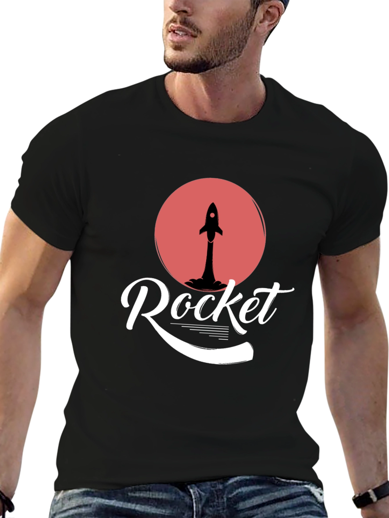 Rocket Graphic Tee - Mens Black Short Sleeve Shirt