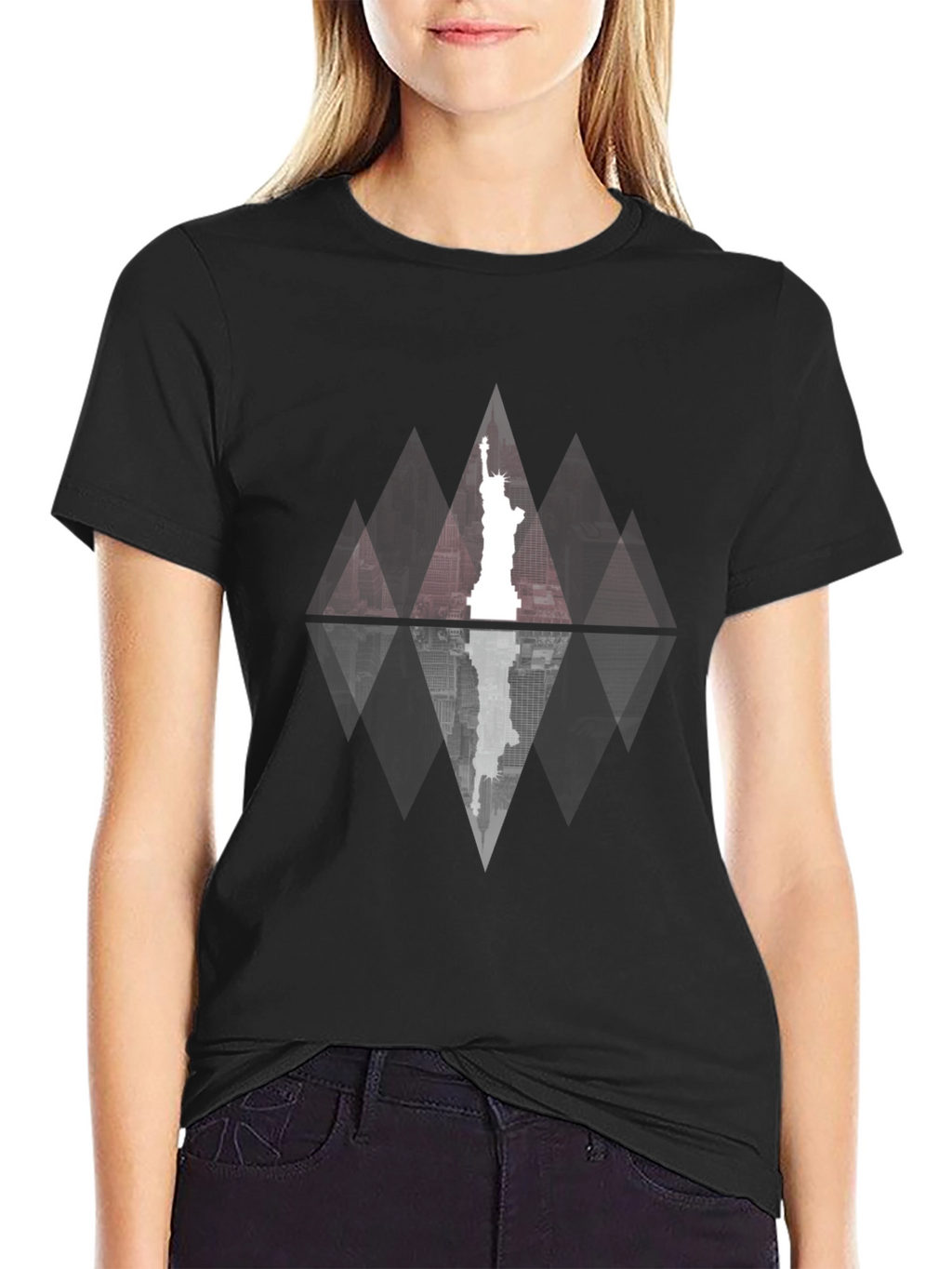 Statue of Liberty Geometric Graphic Tee