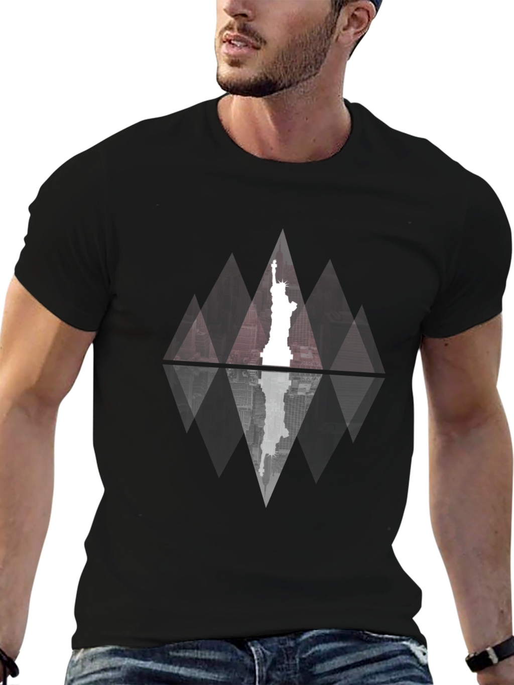 Statue of Liberty Geometric Graphic Tee