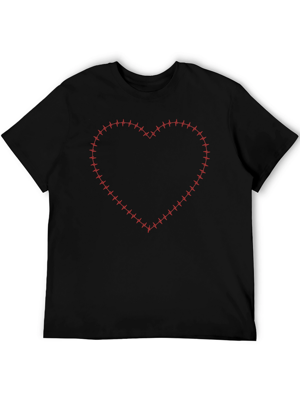 Heartbeat Heart Graphic Tee - Stylish Black T-Shirt