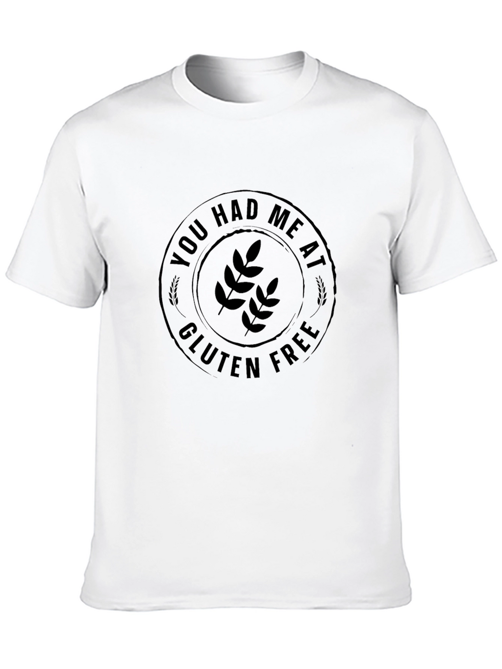 Gluten Free T-Shirt Black Round Neck