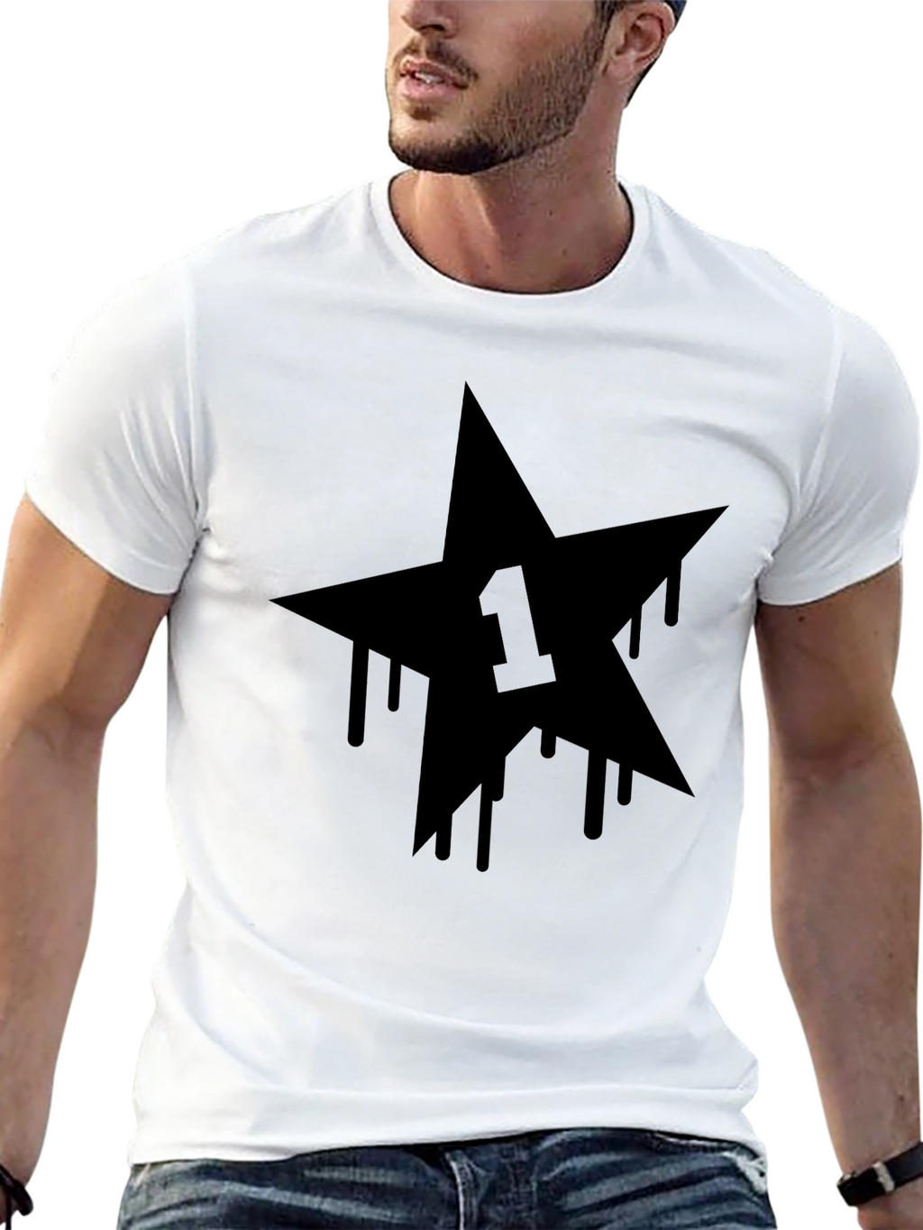Black Star Drip Graphic Tee - Modern Menswear
