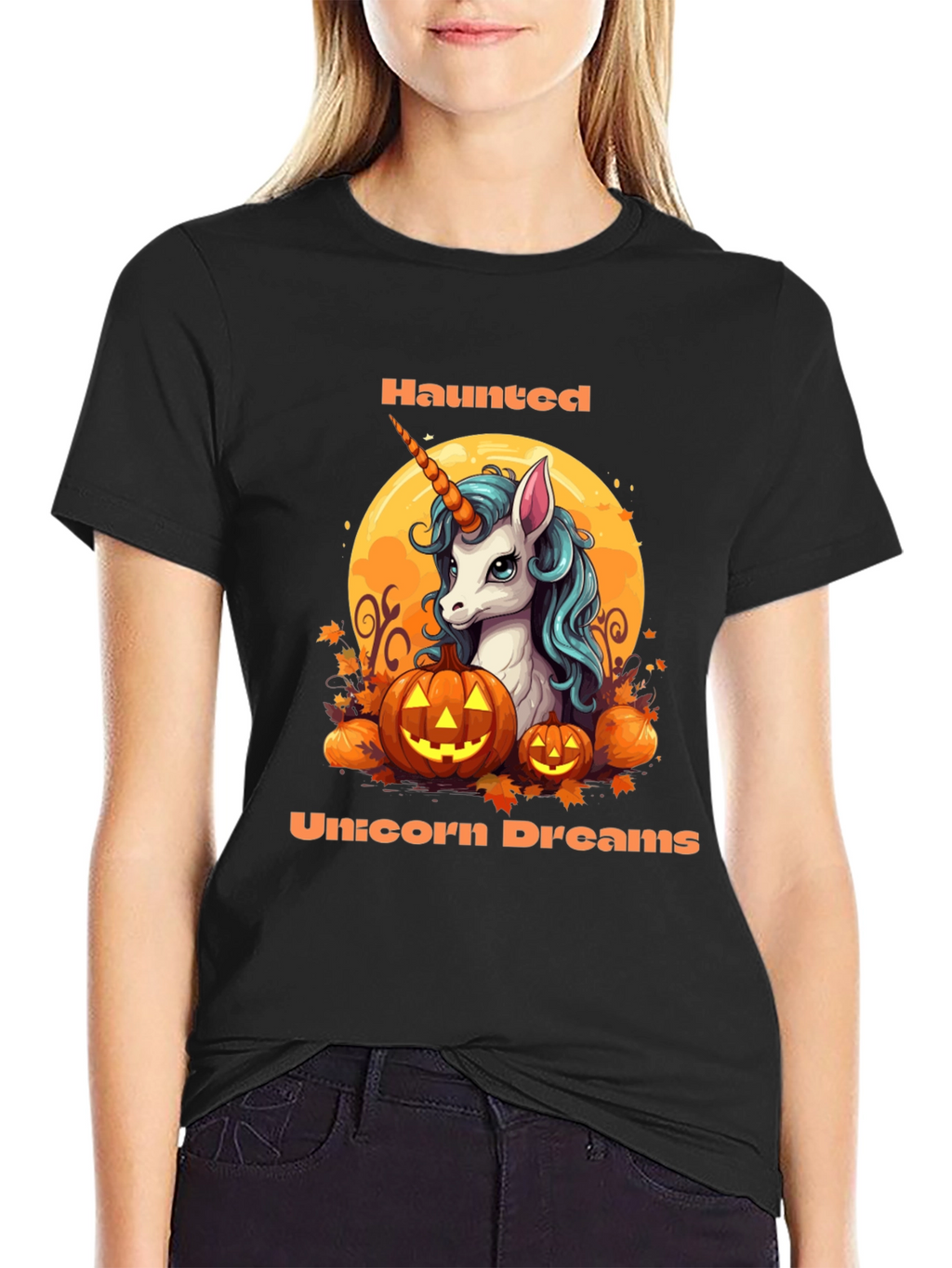Haunted Unicorn Dreams Halloween T-Shirt