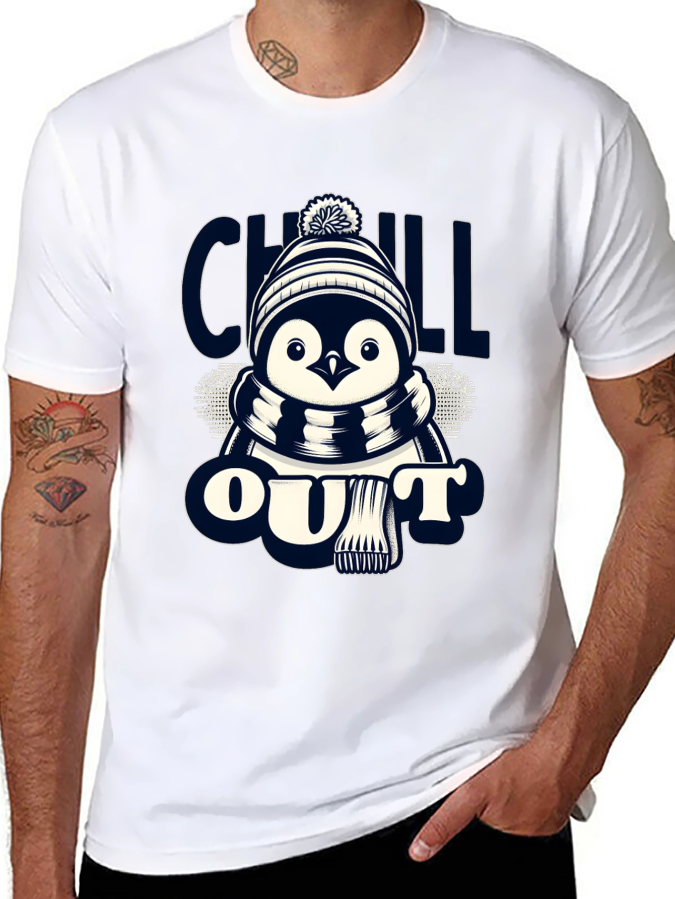 Chill Out Penguin T-Shirt - Winter Holiday Apparel