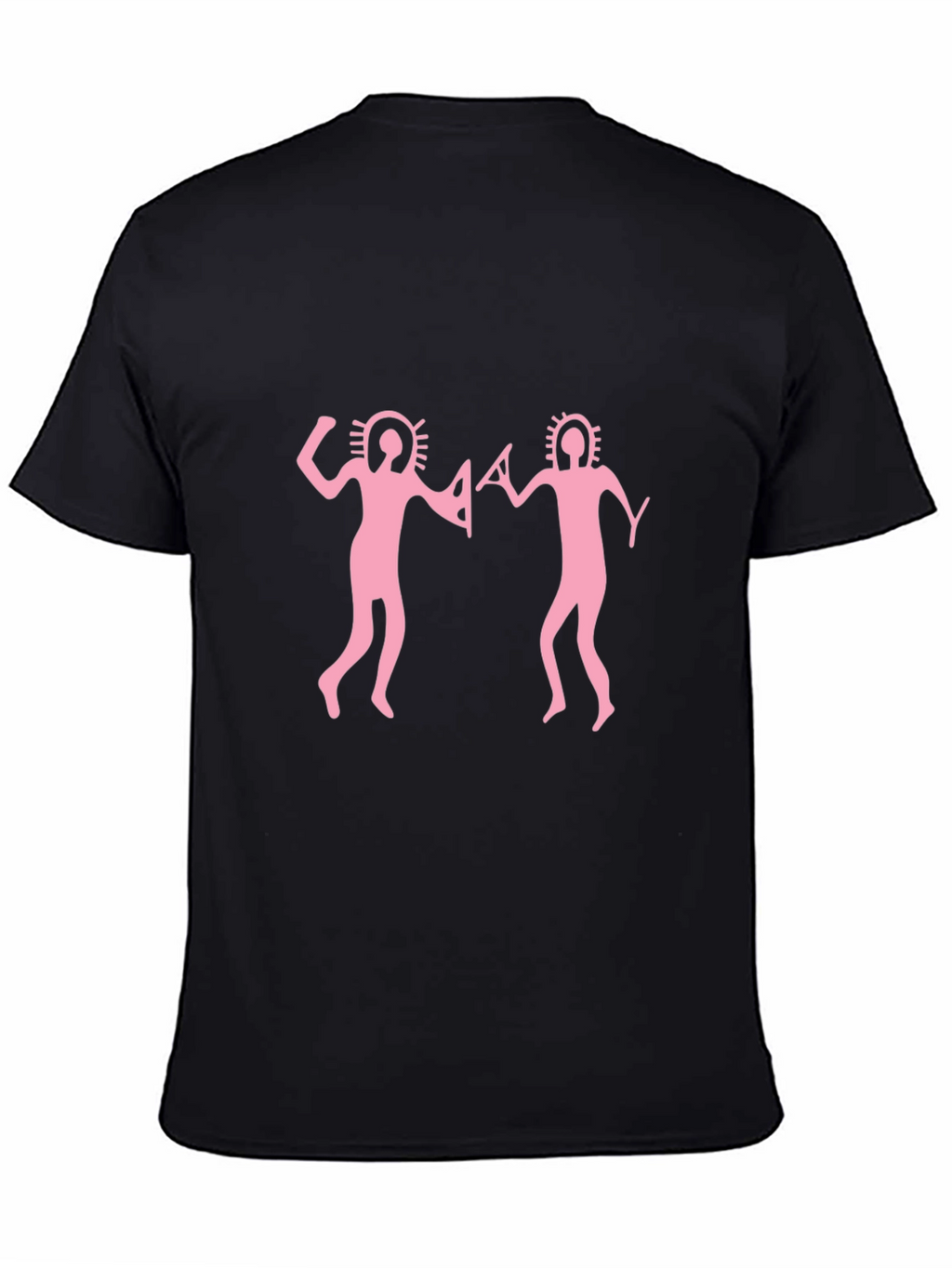 Pink Rock Art Mens Black T-Shirt