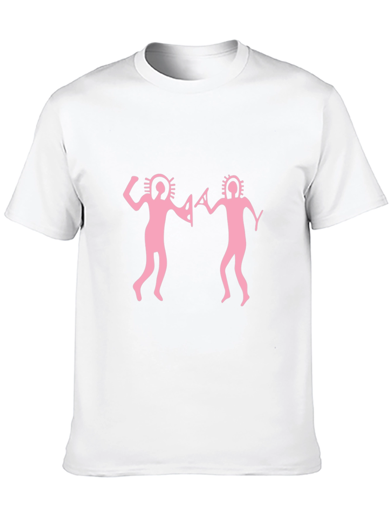 Pink Rock Art Mens Black T-Shirt