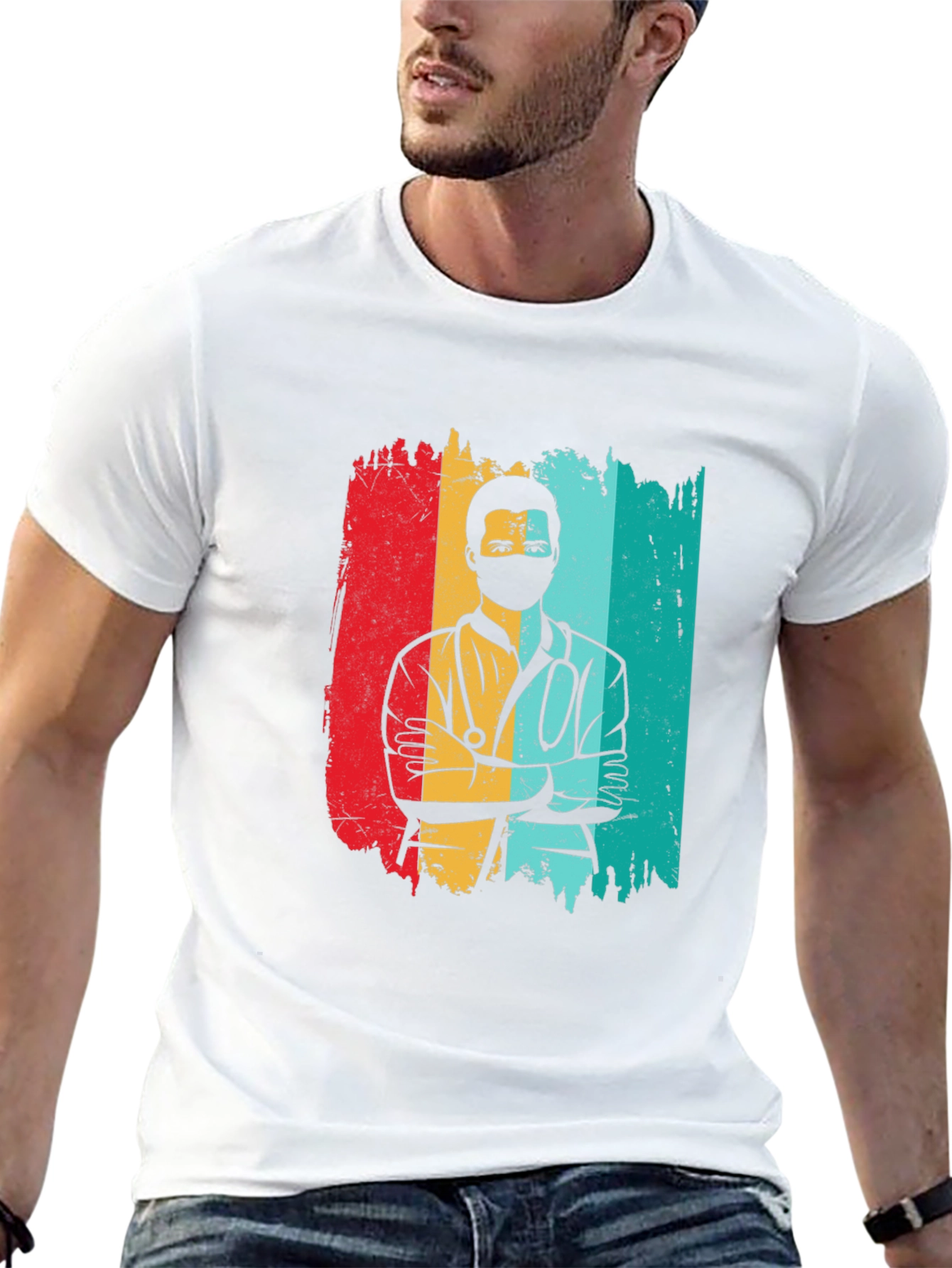 Retro Doctor Graphic Black T-Shirt