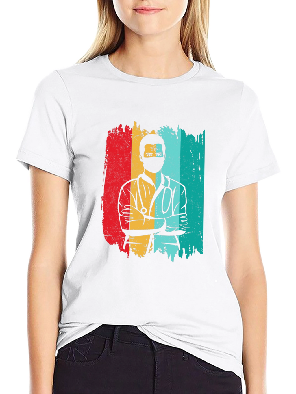 Retro Doctor Graphic Black T-Shirt
