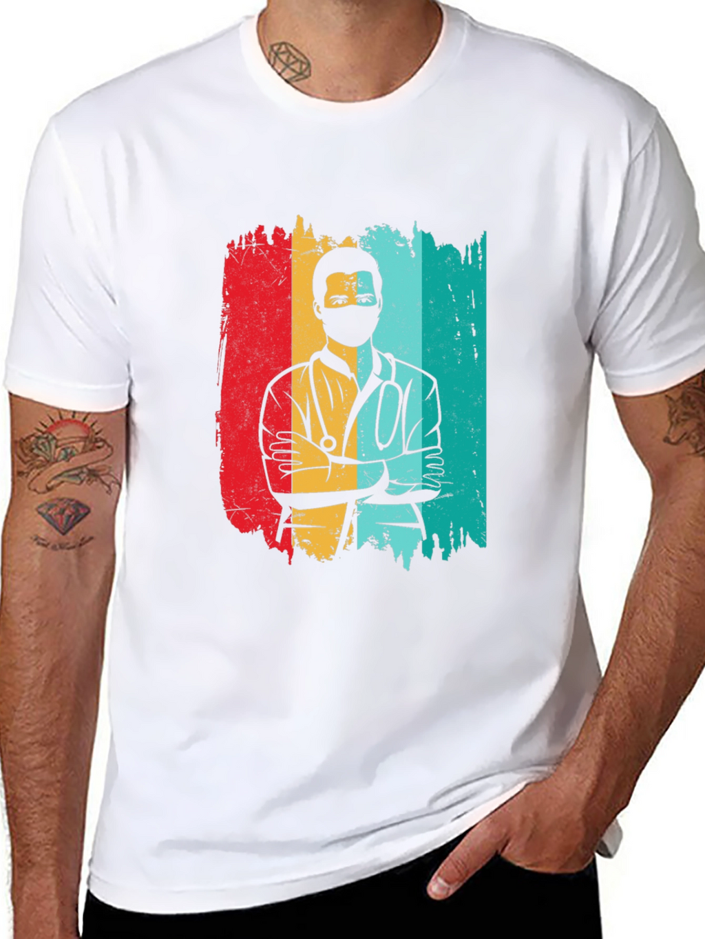 Retro Doctor Graphic Black T-Shirt
