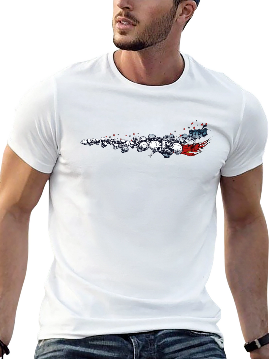 Skull Comet Graphic Tee - Black Cotton T-Shirt