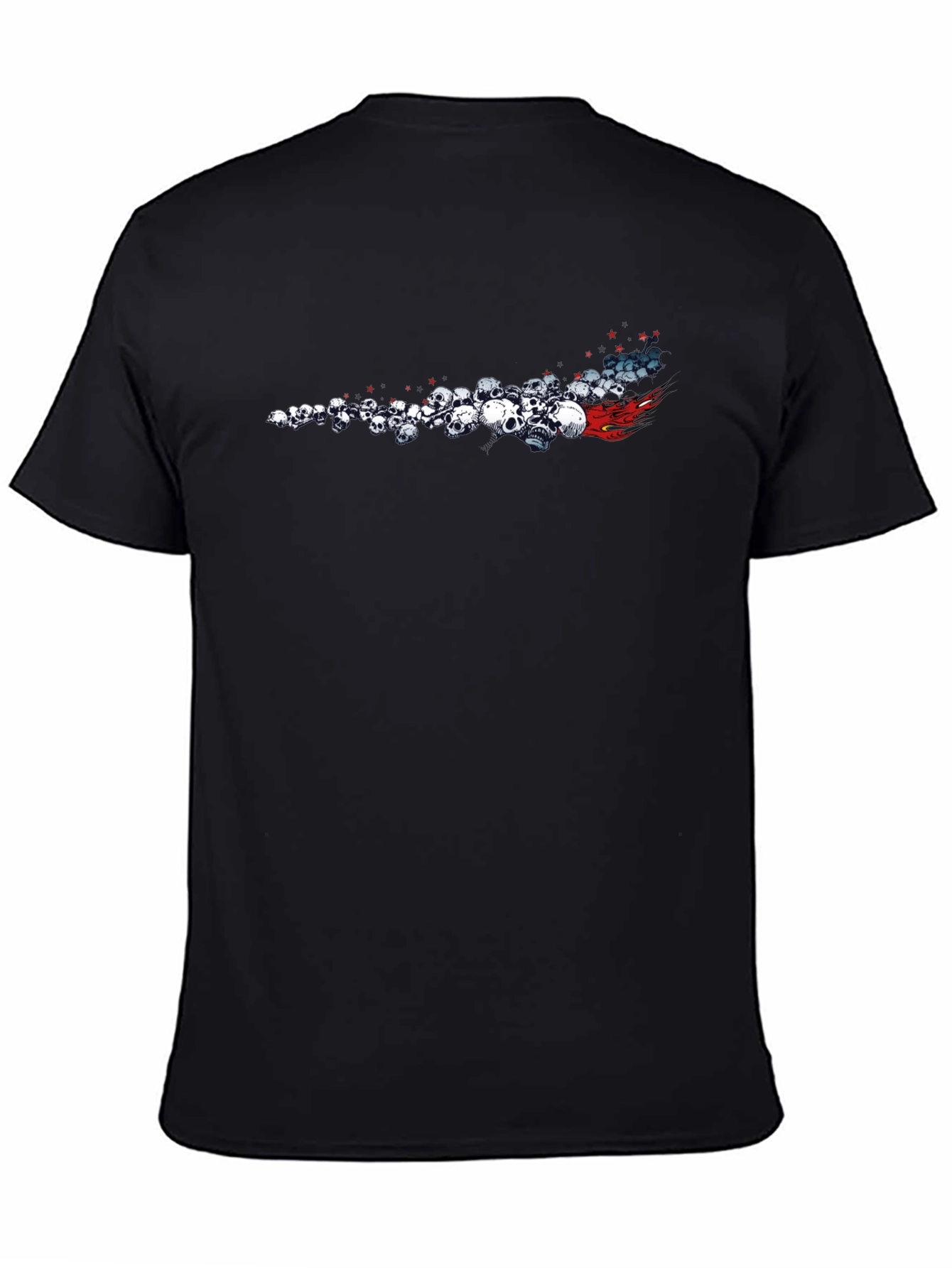 Skull Comet Graphic Tee - Black Cotton T-Shirt