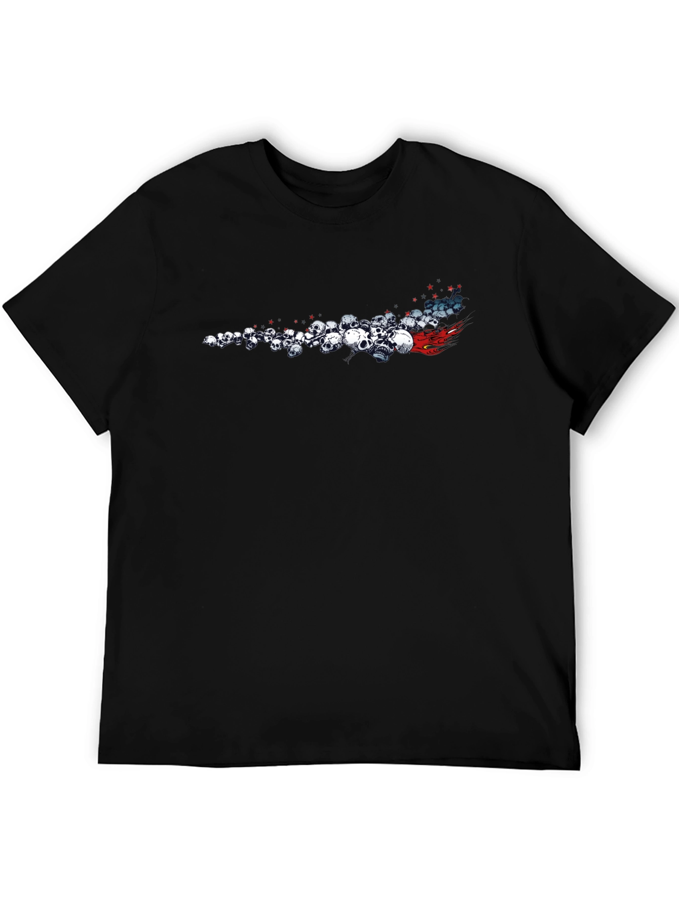 Skull Comet Graphic Tee - Black Cotton T-Shirt