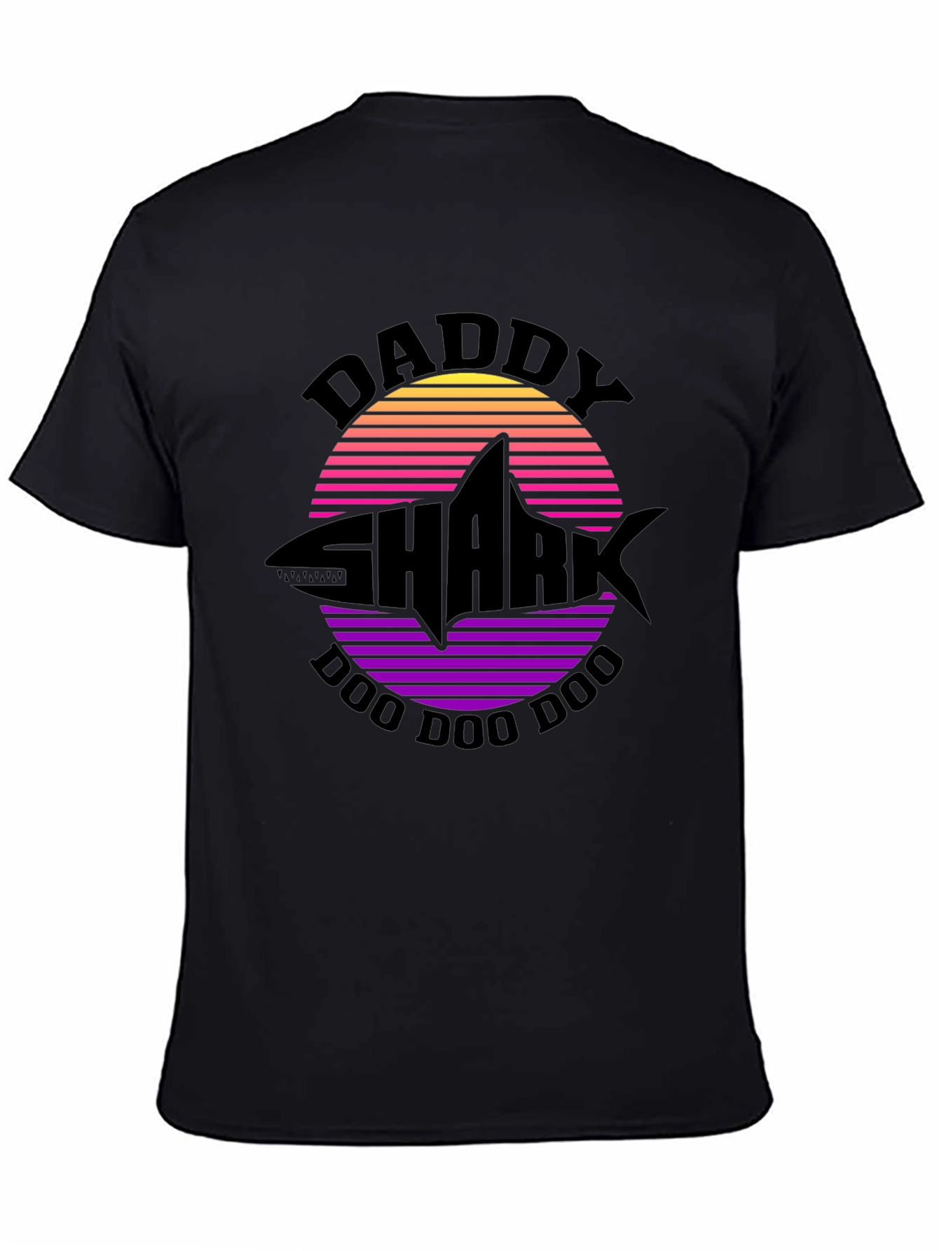 Daddy Shark Graphic Tee - Retro Wave Design