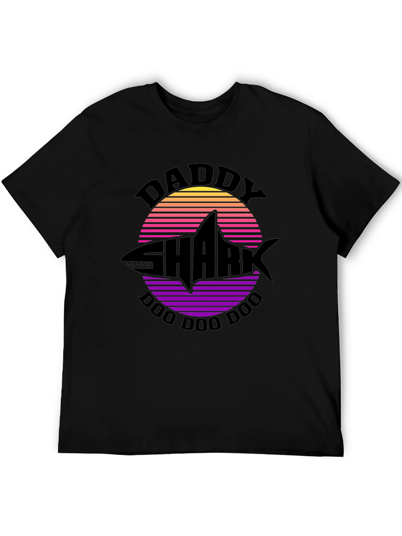 Daddy Shark Graphic Tee - Retro Wave Design