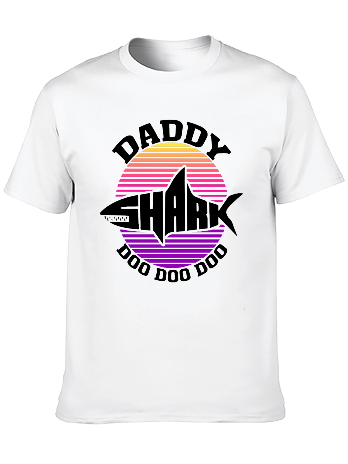 Daddy Shark Graphic Tee - Retro Wave Design