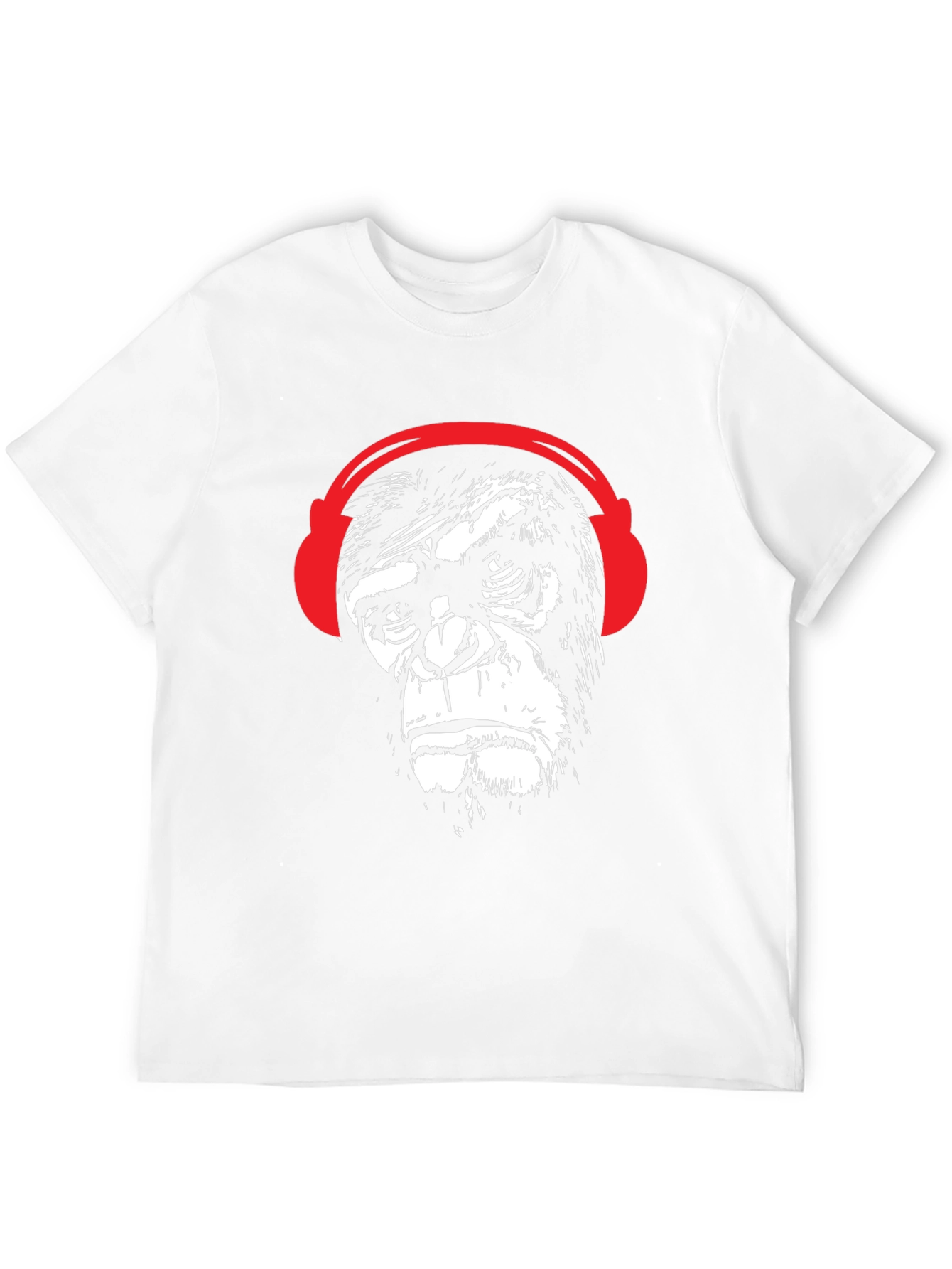 Cool Ape with Headphones Graphic Tee - Black