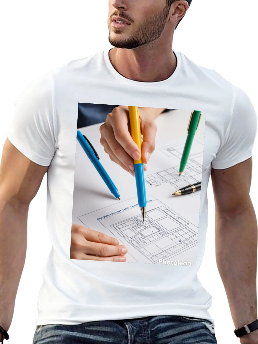 Architect Blueprint Graphic Tee - Designers Touch