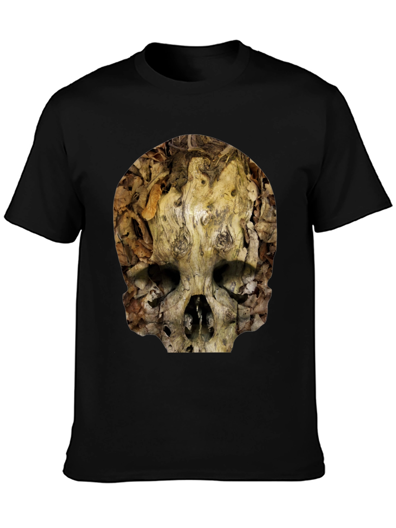 Nature Skull T-Shirt - Unique Wood Grain Design