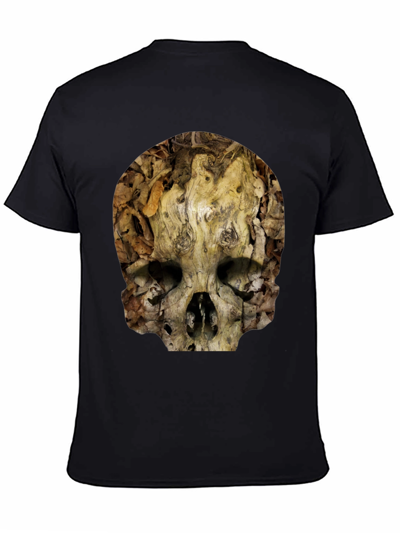 Nature Skull T-Shirt - Unique Wood Grain Design