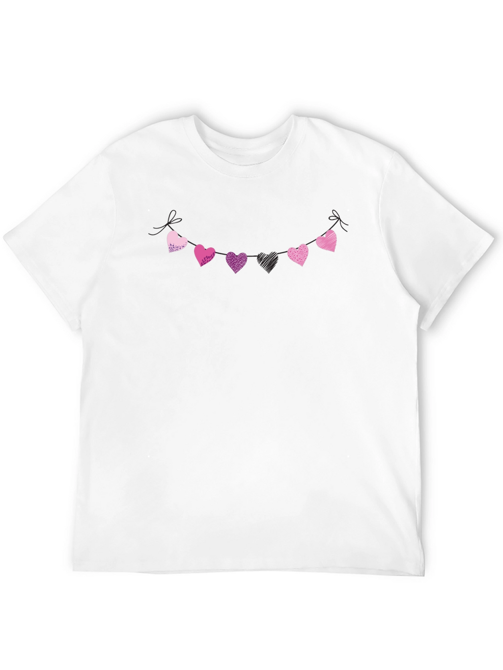 Heart Garland Graphic Black T-Shirt