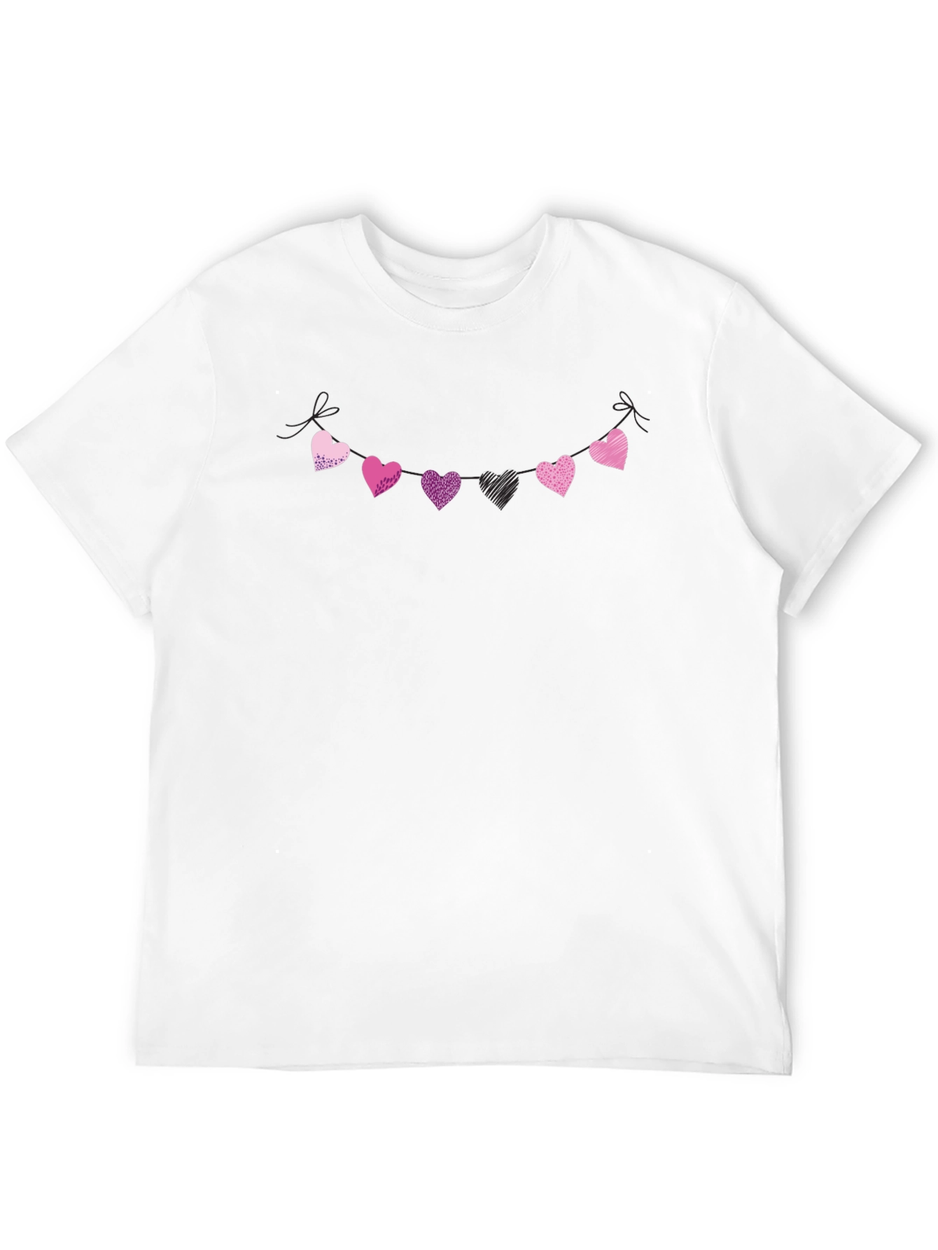 Heart Garland Graphic Black T-Shirt